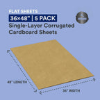 Single-Wall Corrugated Cardboard Sheets, Heavy Duty, Large Size, for Packaging, Layer Separation, Shipping, Mailing