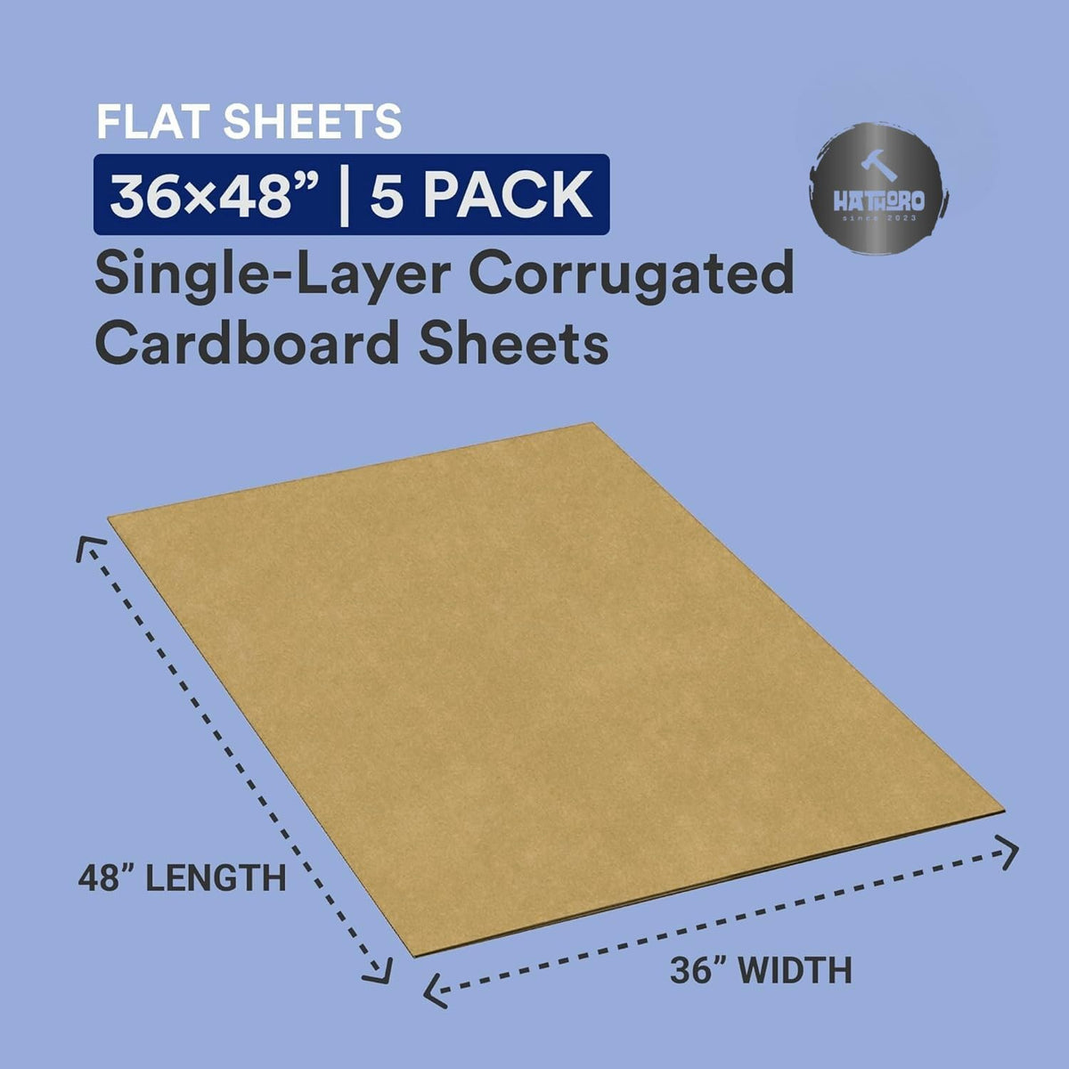 Single-Wall Corrugated Cardboard Sheets, Heavy Duty, Large Size, for Packaging, Layer Separation, Shipping, Mailing