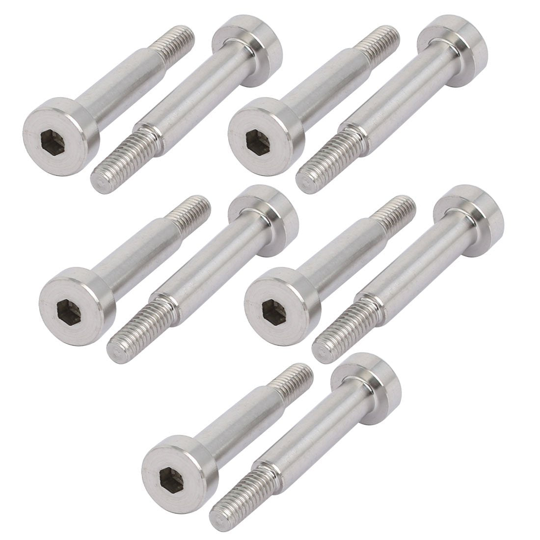 uxcell 10pcs 304 Stainless Steel Hex Socket Shoulder Bolt 5mm Dia 20mm L M4