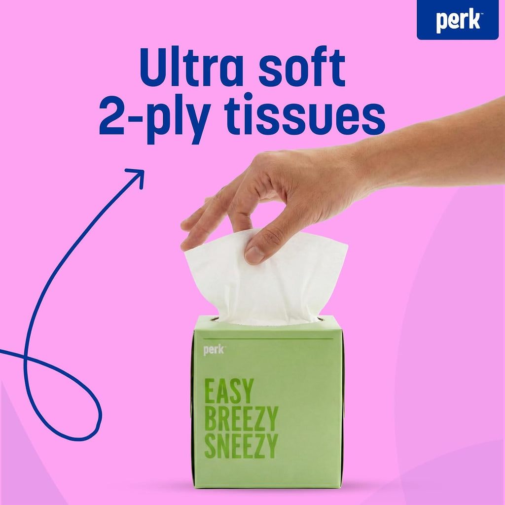 Ultra-Soft Facial Tissues, 2-Ply, 95 Tissues/Box, 6 Cube Pack