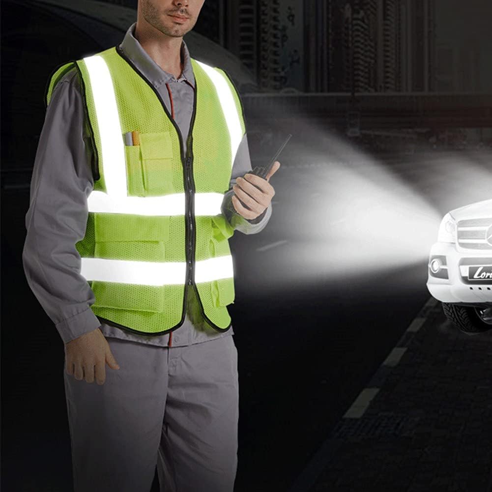 Reflective Safety Vest for Men & Women High Visibility Class 2 Vest with Pockets Meets ANSI Standards