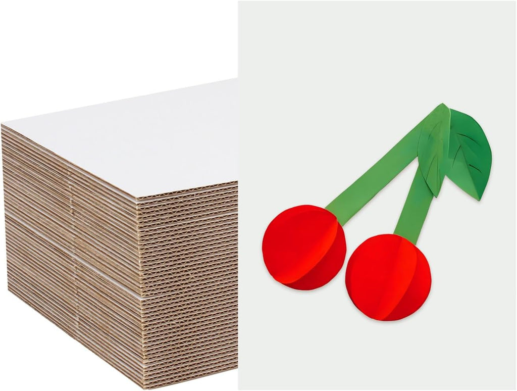 200 Pack 5x7 inch White Corrugated Cardboard Sheets