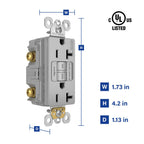 Legrand radiant 20 Amp Tamper Resistant GFCI Duplex Outlet Gray 1 Pack