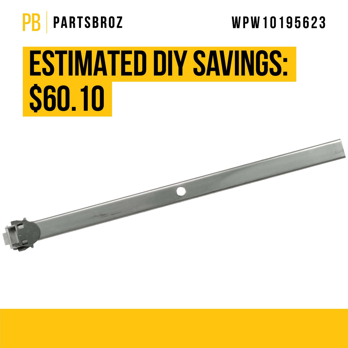 Dishwasher Dishrack Slide Rail Track for KitchenAid KUDS30CXWH4