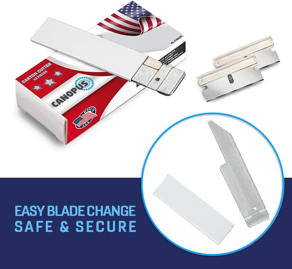 Box Cutters Retractable, Handy Cardboard Opener, Tap Open-Close, Utility Knife Set for Boxes, Packages and Papers