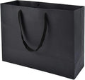 XL Large Black Gift Bags with Handles, 30 Pack, 16x6x12 IN