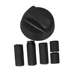 Universal Black Oven Control Knobs Replacement with 5 Adapters for Stoves