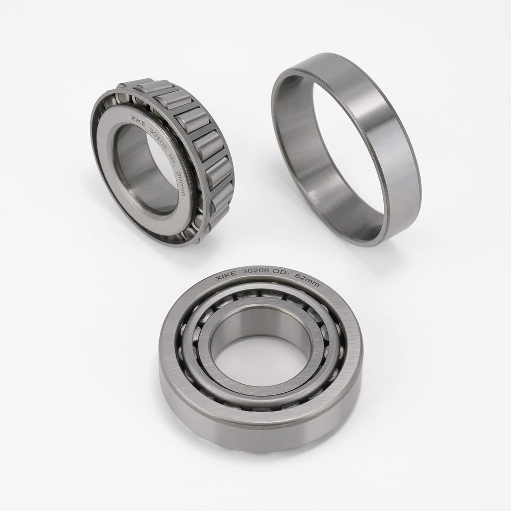 XIKE 2 Pcs 30206 Tapered Roller Bearings 30x62x17.25mm Cone and Cup Set.