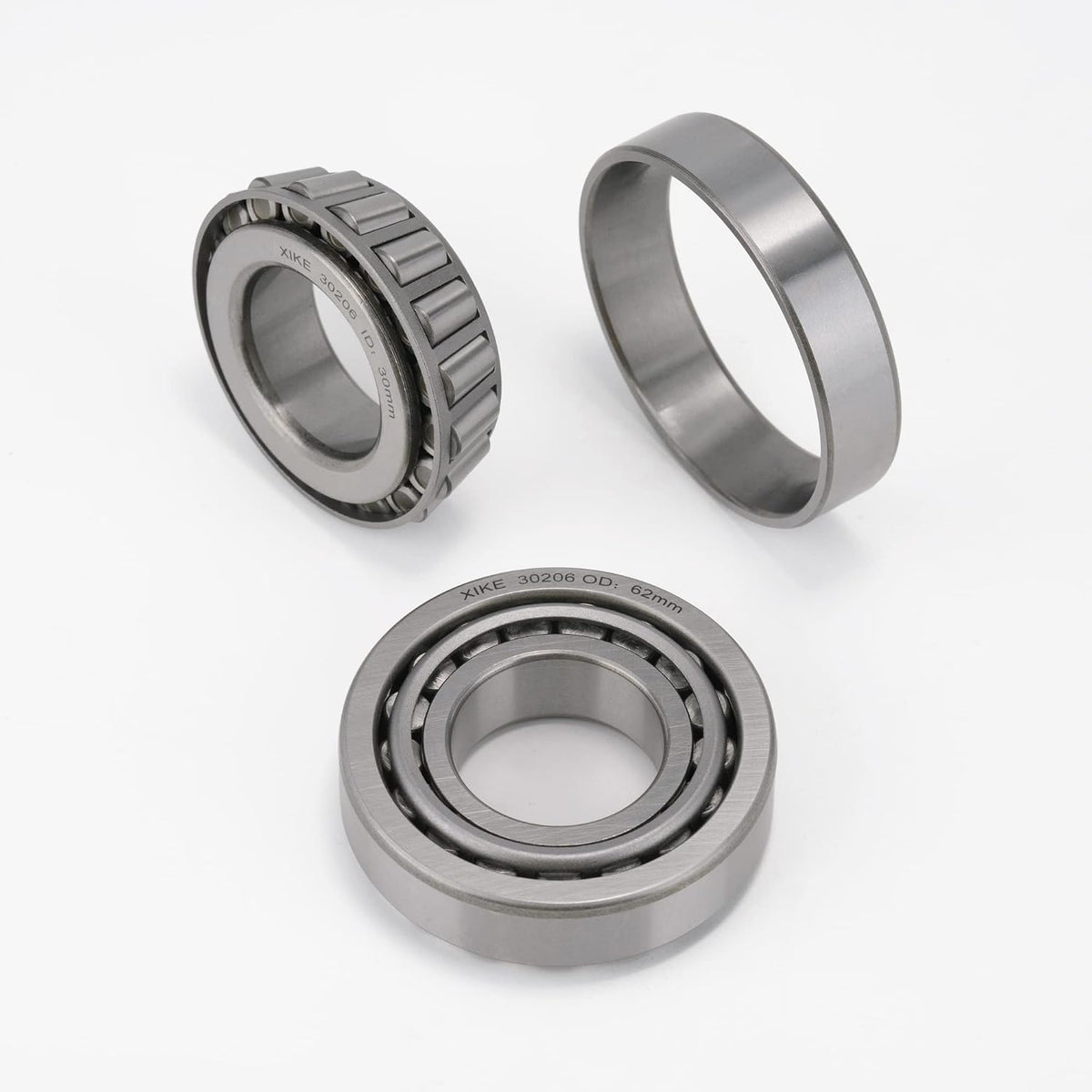XIKE 2 Pcs 30206 Tapered Roller Bearings 30x62x17.25mm Cone and Cup Set.