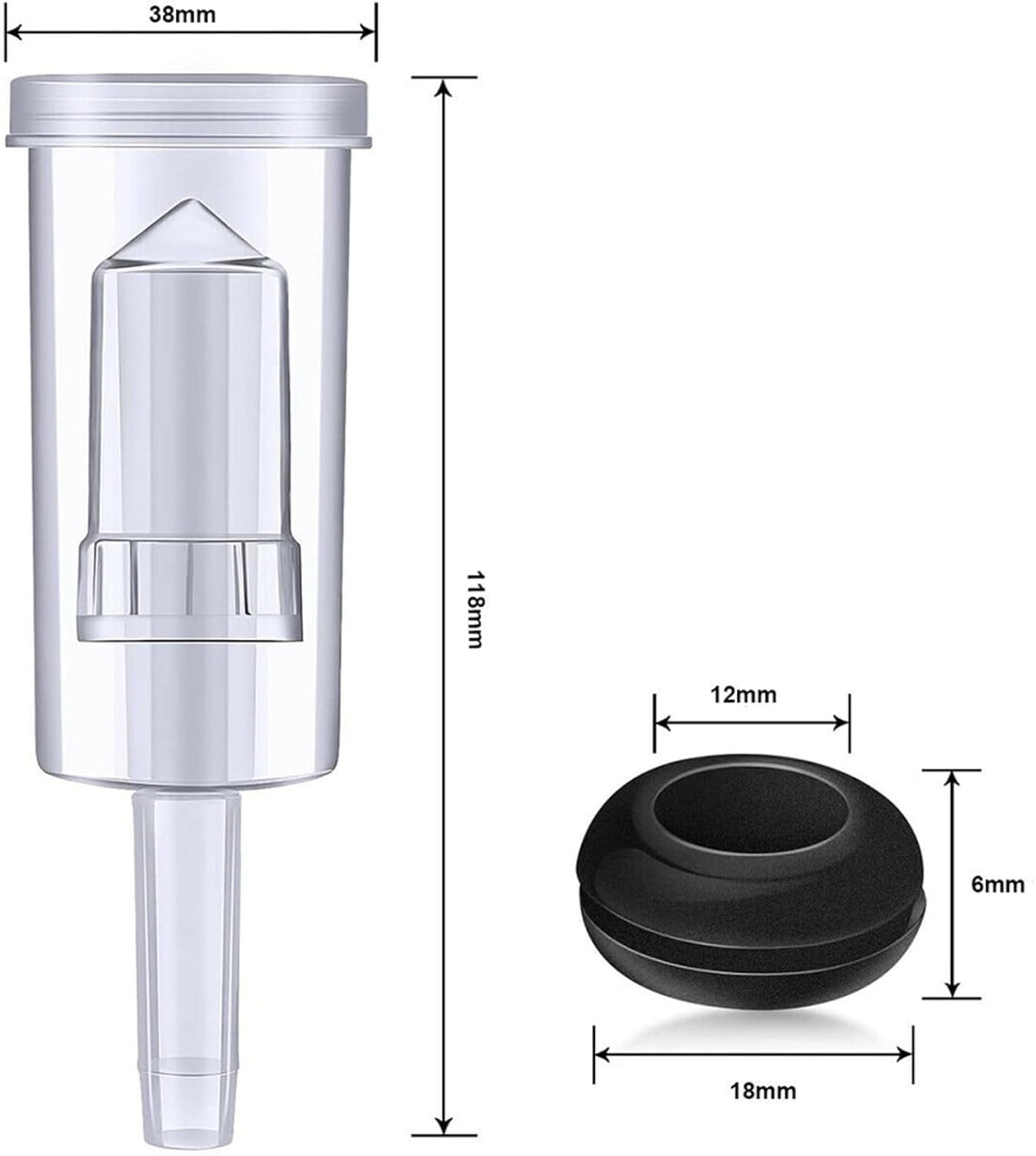 3-pcs Airlock Set with Grommet Brewing | Wine Making and Fermentation, PP Plastic with Silicone Seal, 1/2 in Lid Hole