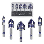 Vearter 1/4'' to 3/4'' Countersink Drill Bit Set 5PCS with 1/4" Hex Shank
