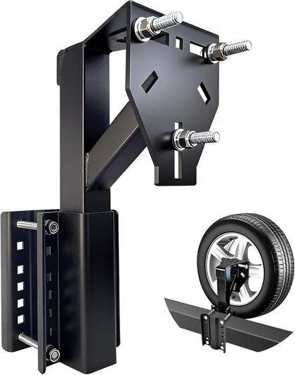 Rv Spare Tire Carrier, High Ground Clearance Heavy Duty Spare Tire Mount with 3-Nut Design, 300lb Capacity, (Fits