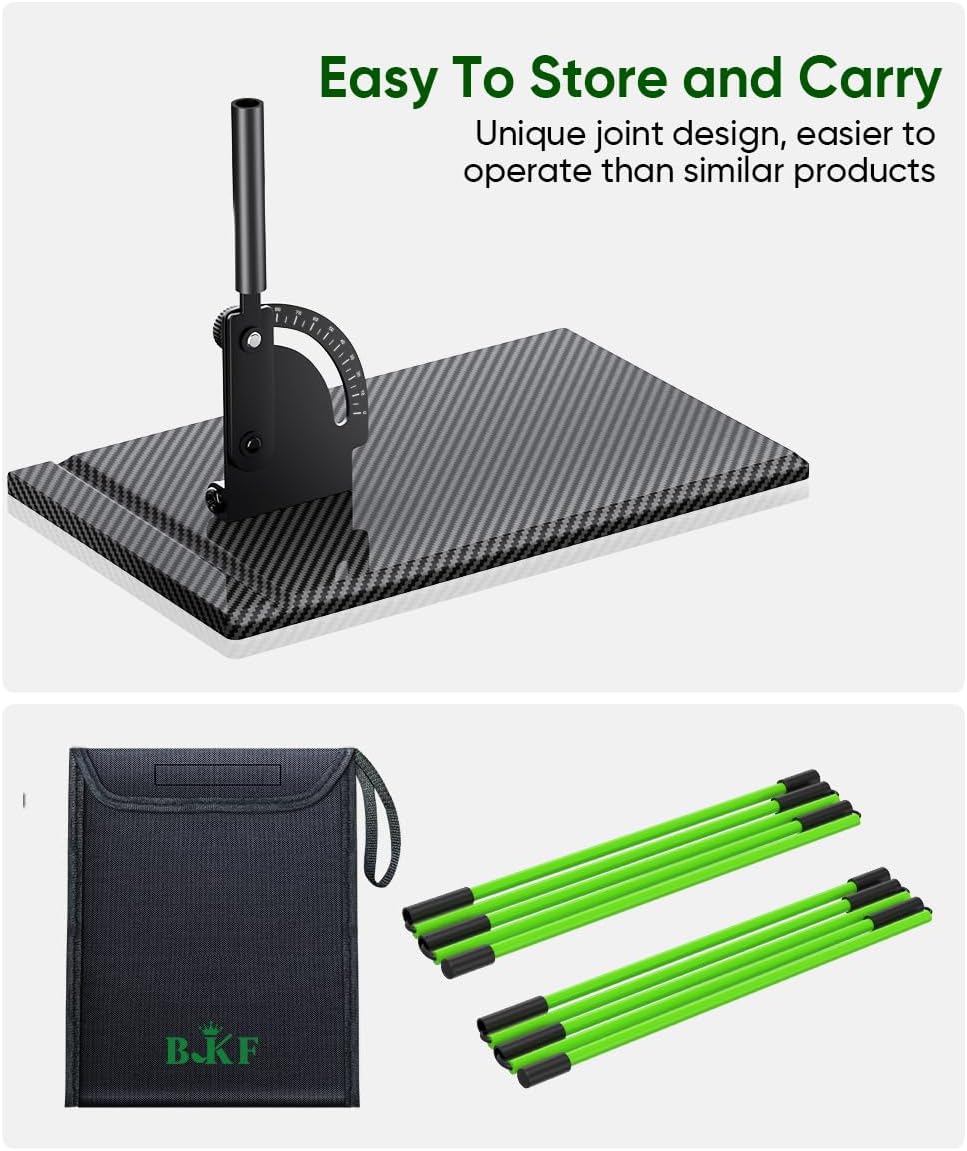 Golf Alignment Sticks and Angle Holder Set with Portable Bag, Golf Swing Trainer, Golf Training Practice Teaching Aid