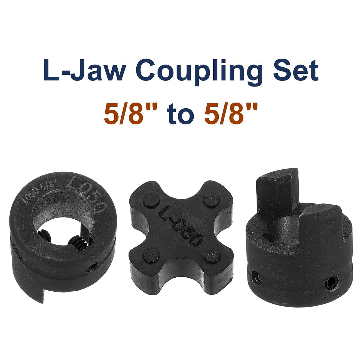 uxcell 5/8" to 5/8" L050 Flexible 3-Piece L-Jaw Coupling Coupler Set