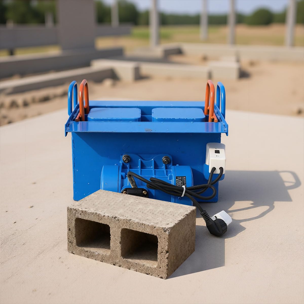 Concrete Block Making Machine for Construction, 110V 550W Hollow Block Making Machine, 2 Holes Brick Size 15.74 *