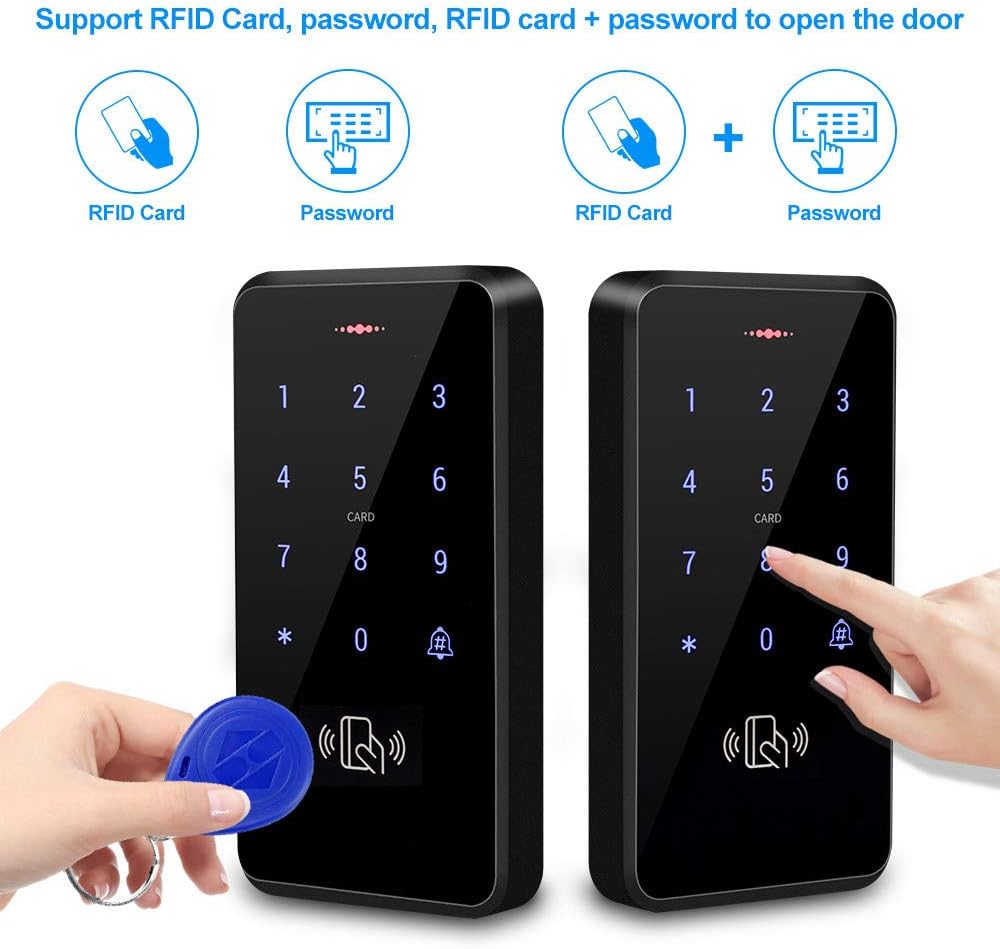 RFID Access Control System Kit Outdoor IP68 Waterproof Access Control Keypad + NC Fail Safe Electric Strike Locks +