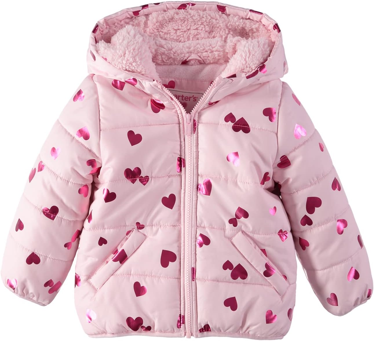 Girls' Fleece Lined Puffer Jacket Coat