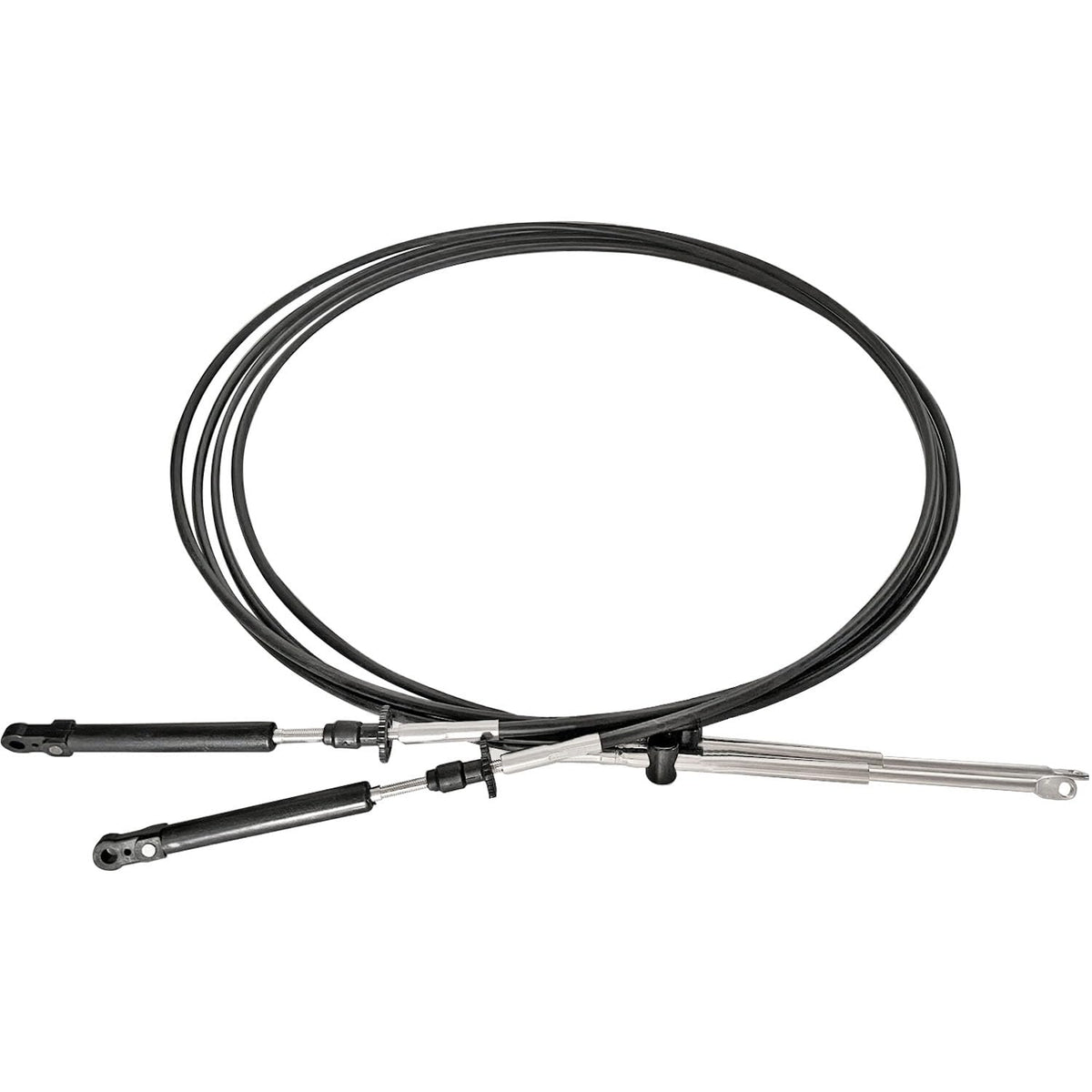 SDSXDYVME 2PCS 10FT Throttle Shift Remote Control Cable Compatible with Johnson, Compatible with Evinrude, Compatible with OMC, Boat Throttle Cable Replace 0173110, Black