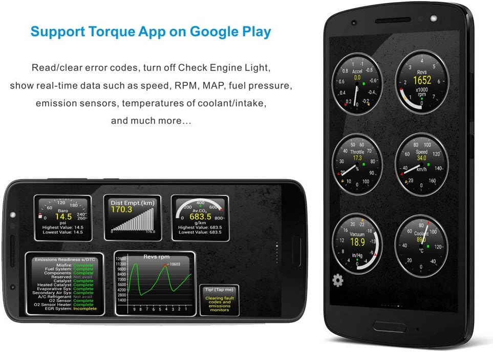 OBD2 Scanner Bluetooth OBDII Diagnostic Tool Car Code Reader Turn Off Check Engine Light Support Android