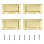 4Pcs Brass Pocket Doors Drawer Handle Flush Ring Pull, Hidden Concealed Zinc Alloy Knobs for Cabinets, Closets, Drawers
