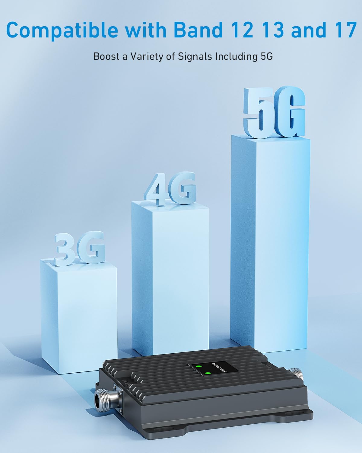 Cell Phone Signal Booster for Band 12/13/17 | Boost 4G LTE 5G Signal Verizon and AT&T | 65dB Cellular Repeater with