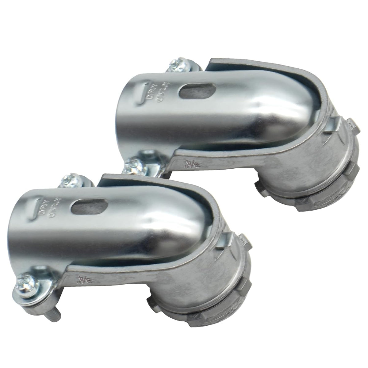3/4" 90° Connector Squeeze for MC/AC Flex,Fits 1/2" Knockout,2 Pack