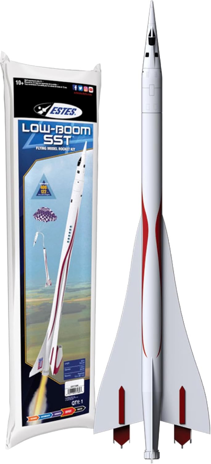 7289 Low-Boom SST Flying-Model-Rocket Kit, Expert Rocket-Building Kit for Ages 10+