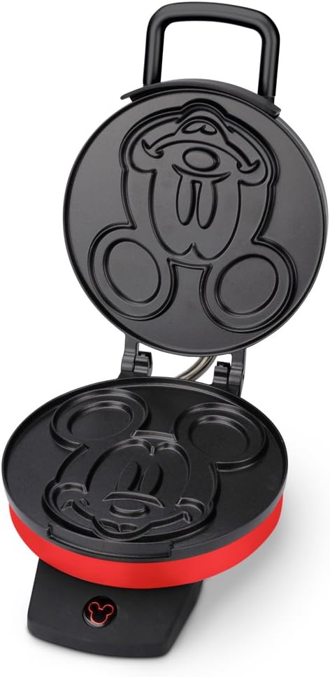 Disney Mickey Mouse Waffle Maker by Select Brands - Nonstick Waffle Iron for Fun Mickey-Shaped Waffles - Disney