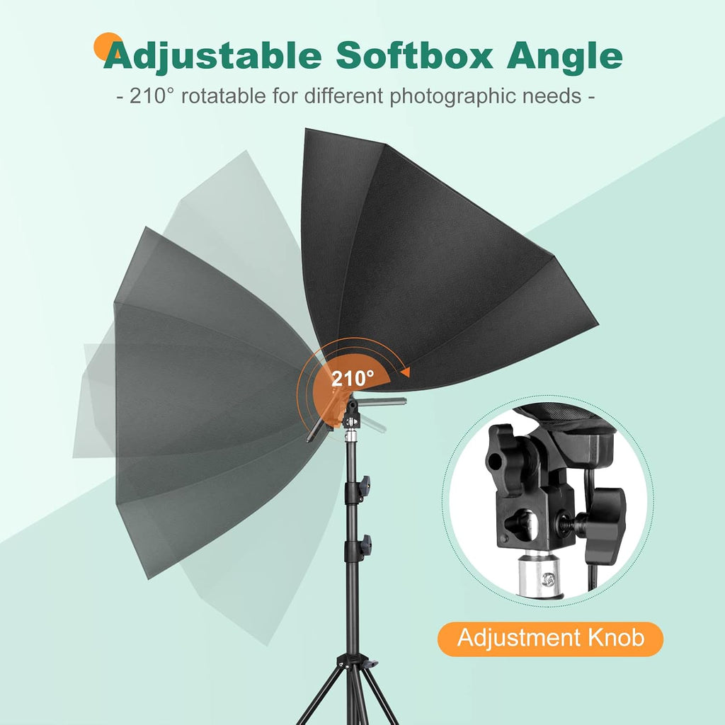Softbox Lighting Kit - 30"X30" Professional Photography Lighting for Filming, Model Portrait, Product & Fashion