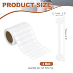 2000pcs 4Rolls Total Tamper Evident 2.8x0.5 Tamper Shipping White