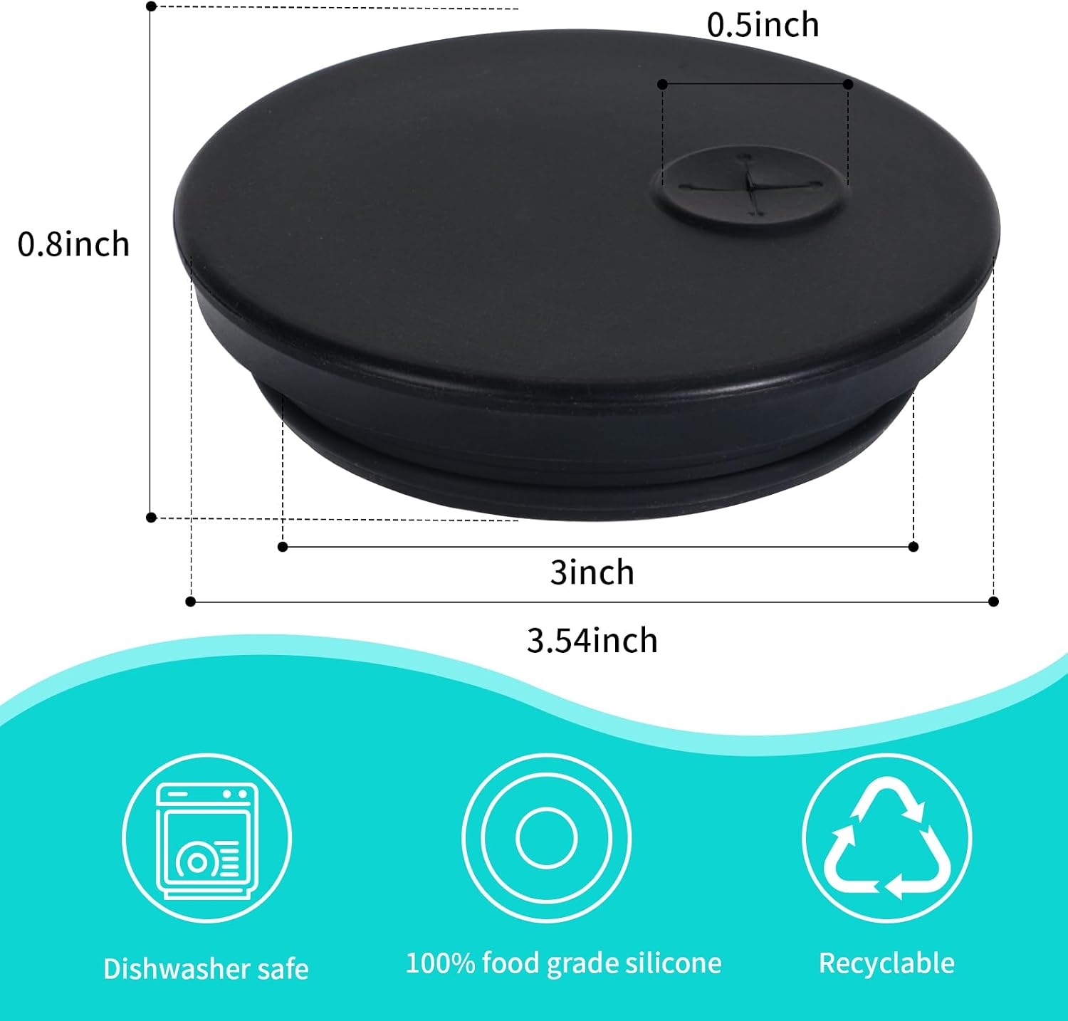 Silicone Fermenting Lids Waterless Airlock Fermentation Tops Wide Mouth Fermenter Caps for Pickles, Kimchi and