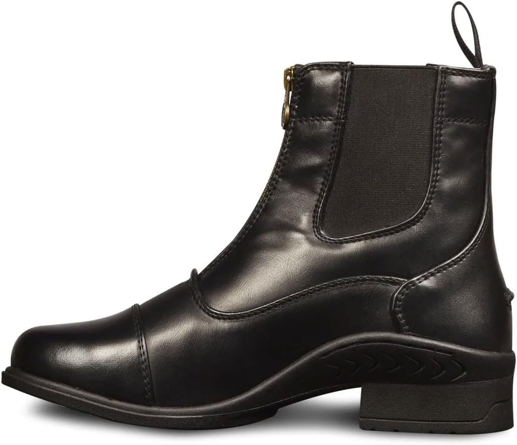 Kids' Quantum Zip Paddock Boots - Classic Style Lightweight Horse Riding Equestrian Footwear w/Front Zip, Unisex Fit