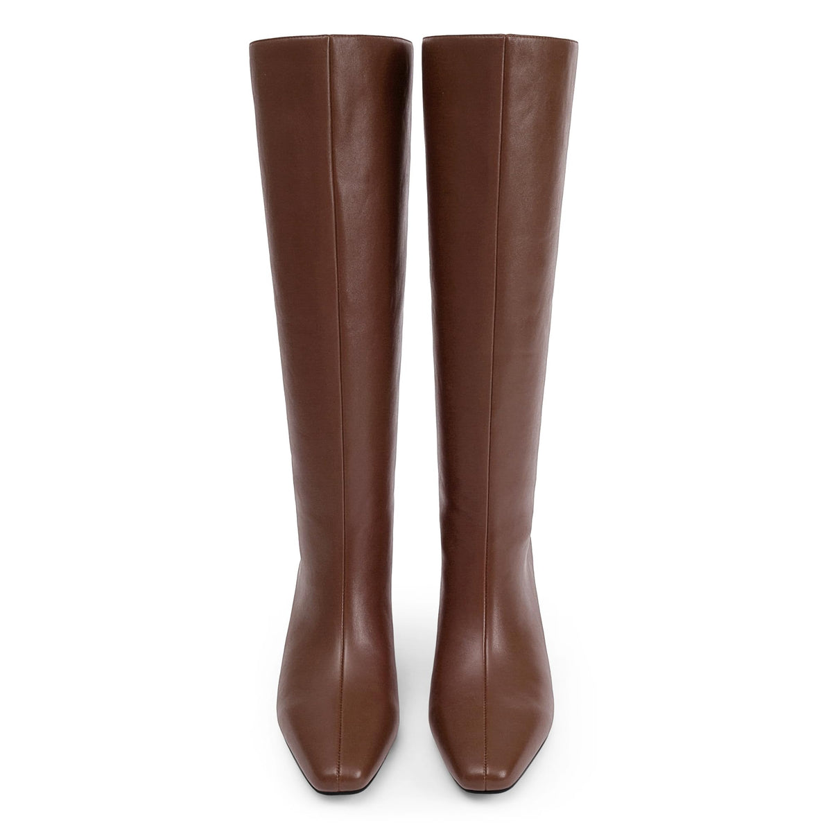 Knee High Boots Women Square Toe Kitten Heel Fall Boots, Brown, 9