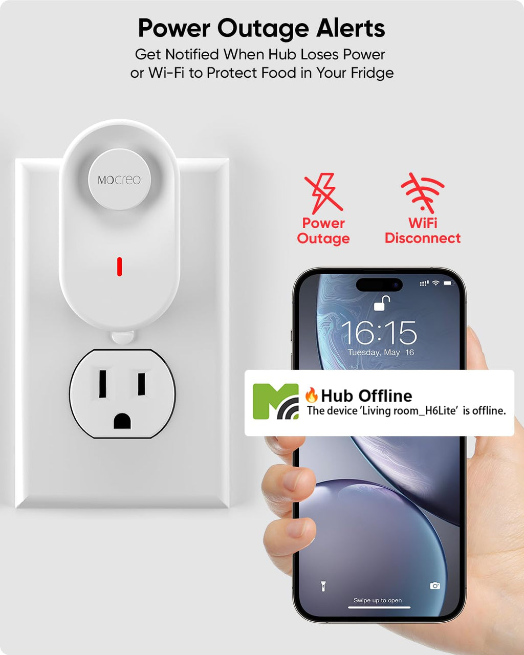 WiFi Thermometer Freezer Alarm, Email Alert, App Notification, Data Record Export, No Subscription Fee, 2 Remote