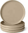 Glazed Stoneware Salad Plates, Ceramic 4-Piece Set, Microwave, Freezer and Dishwasher-Safe, Stain-Resistant, 8.3 in.