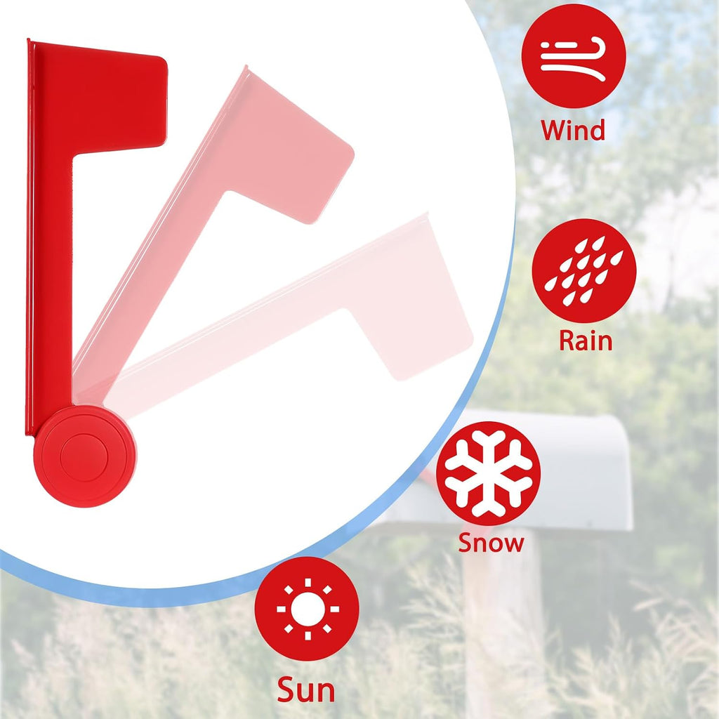 Mailbox Flag Replacement, Easy Installation Red Metal Mailbox Flag, Universal Mailboxes Flags Repair Kit for Outgoing