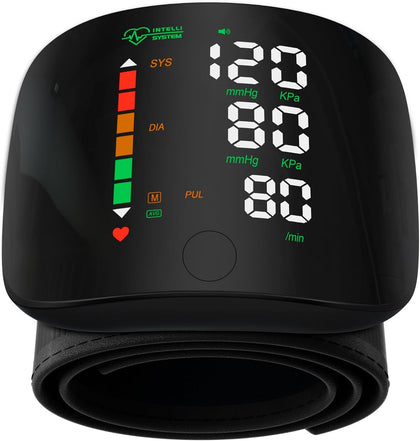 Wrist Blood Pressure Monitor Led Display Black