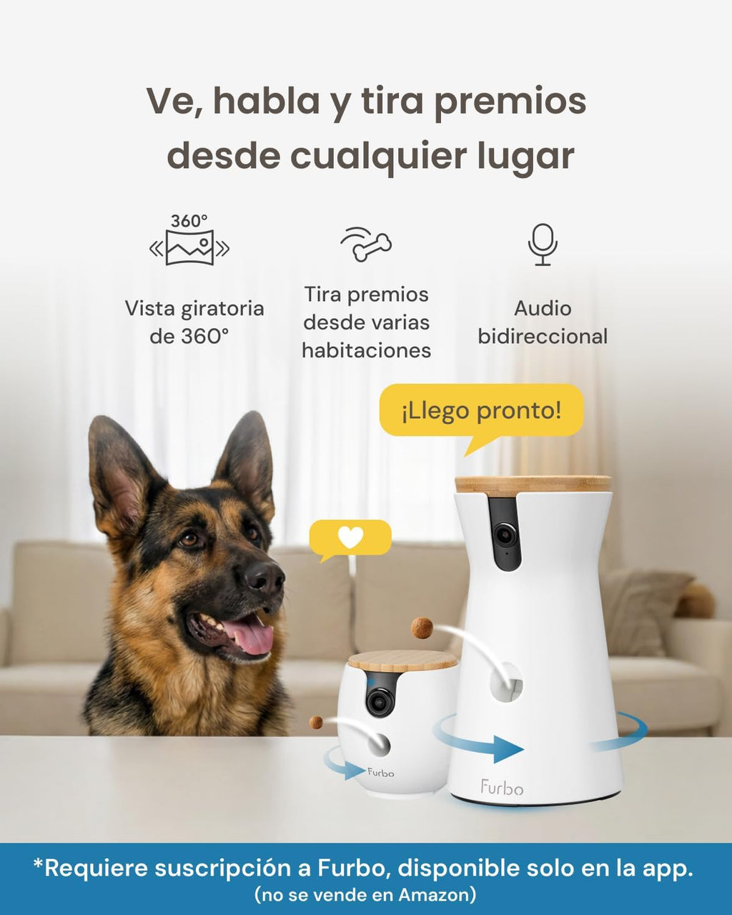 360° Dog Camera + Mini 360° Cam [New Subscription Required at Setup] 2-Camera Bundle Nanny Subscription: Dog Safety
