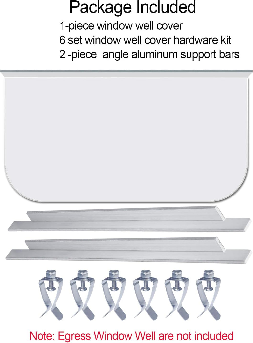 59" x 38" Clear Polycarbonate Window Well Covers Outside - Heavy Duty Waterproof Basement Egress Windows Well Covers