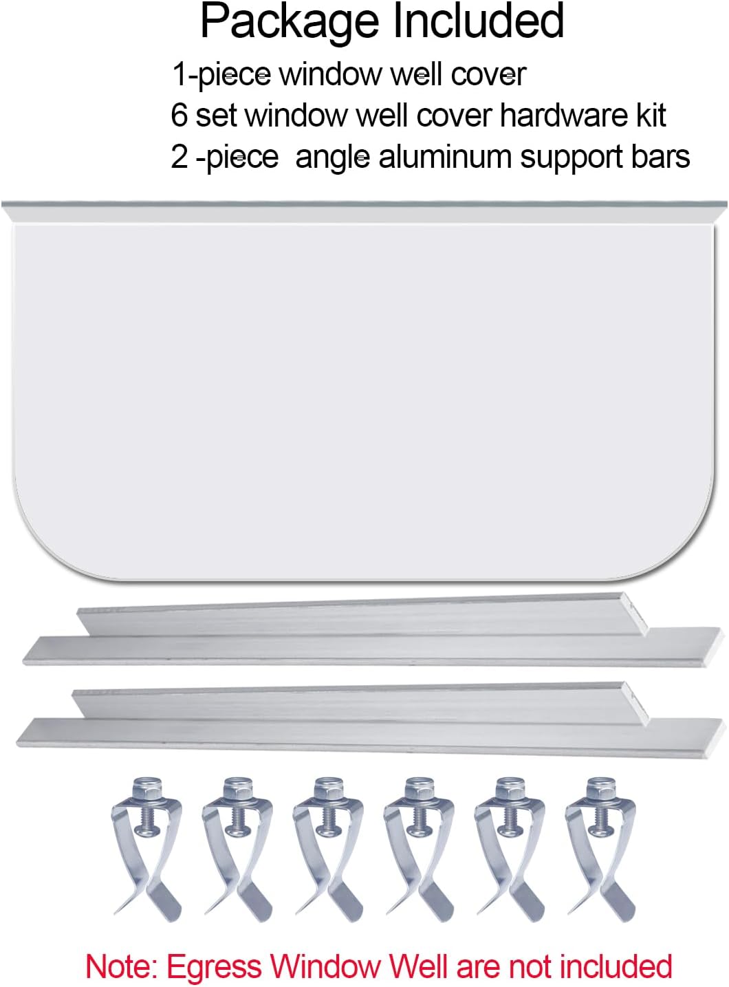 59" x 38" Clear Polycarbonate Window Well Covers Outside - Heavy Duty Waterproof Basement Egress Windows Well Covers