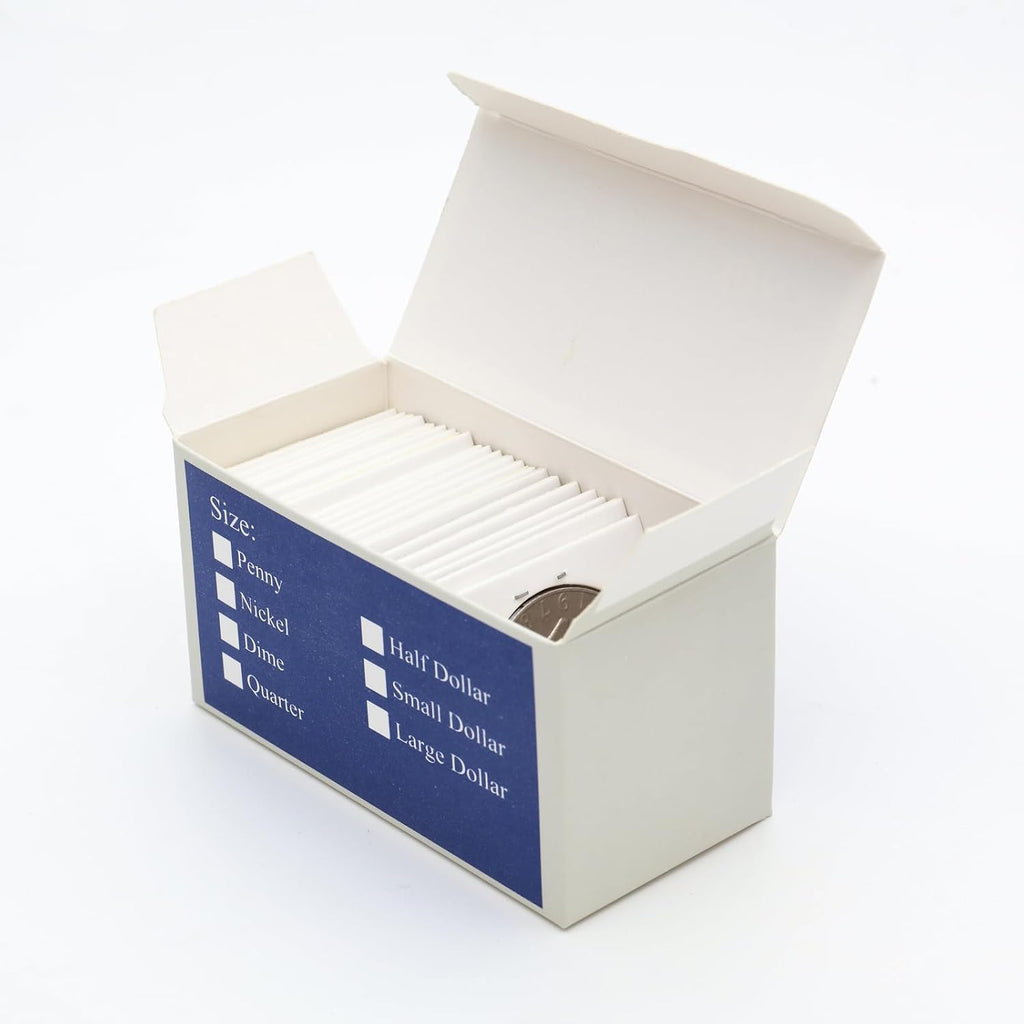 100 Pcs Coin Flips for Large Dollar Premium 2x2 Coin Holders | Coin flips specially designed for collecting U.S.