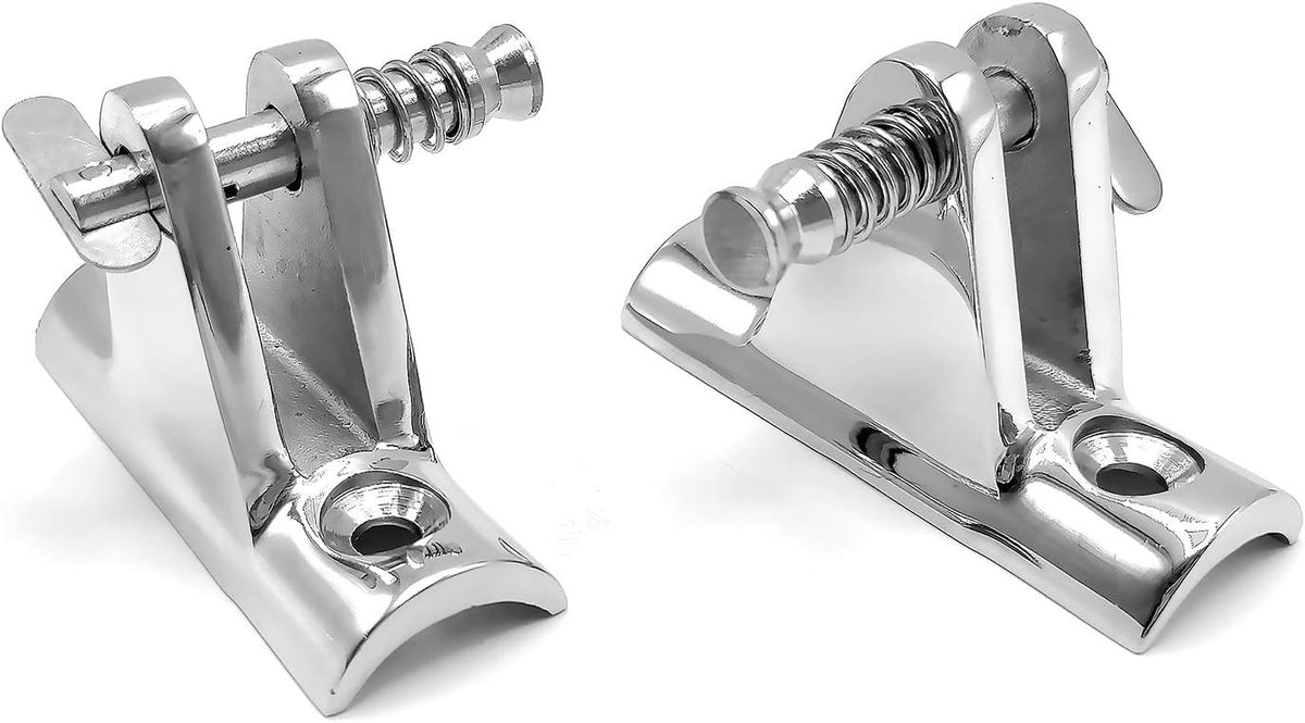 2 PCS Bimini Top Deck Hinge 90°Fitting Concave Base Hardware