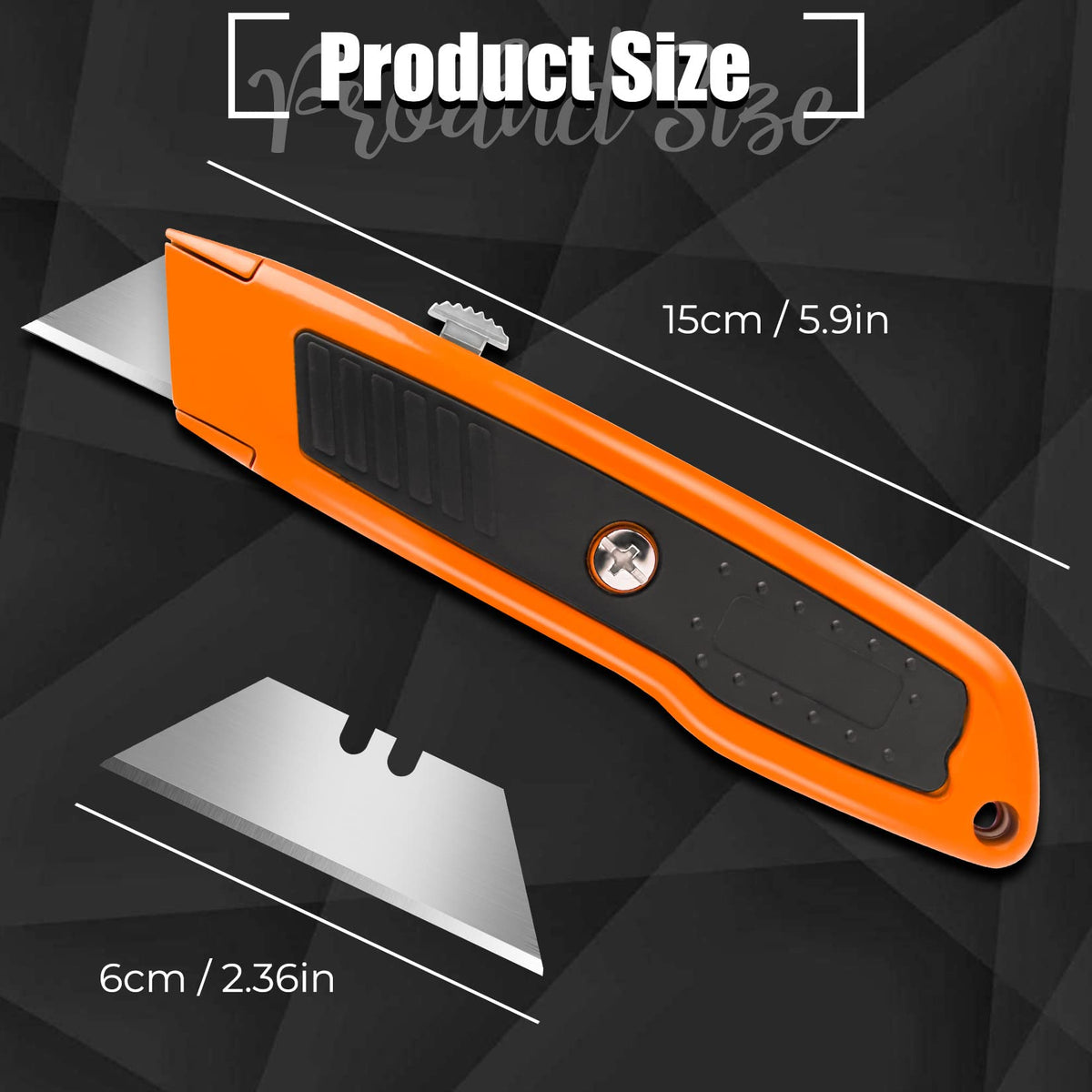 Box Cutter, 2 Pack Utility Knife, Orange Box Cutter Retractable