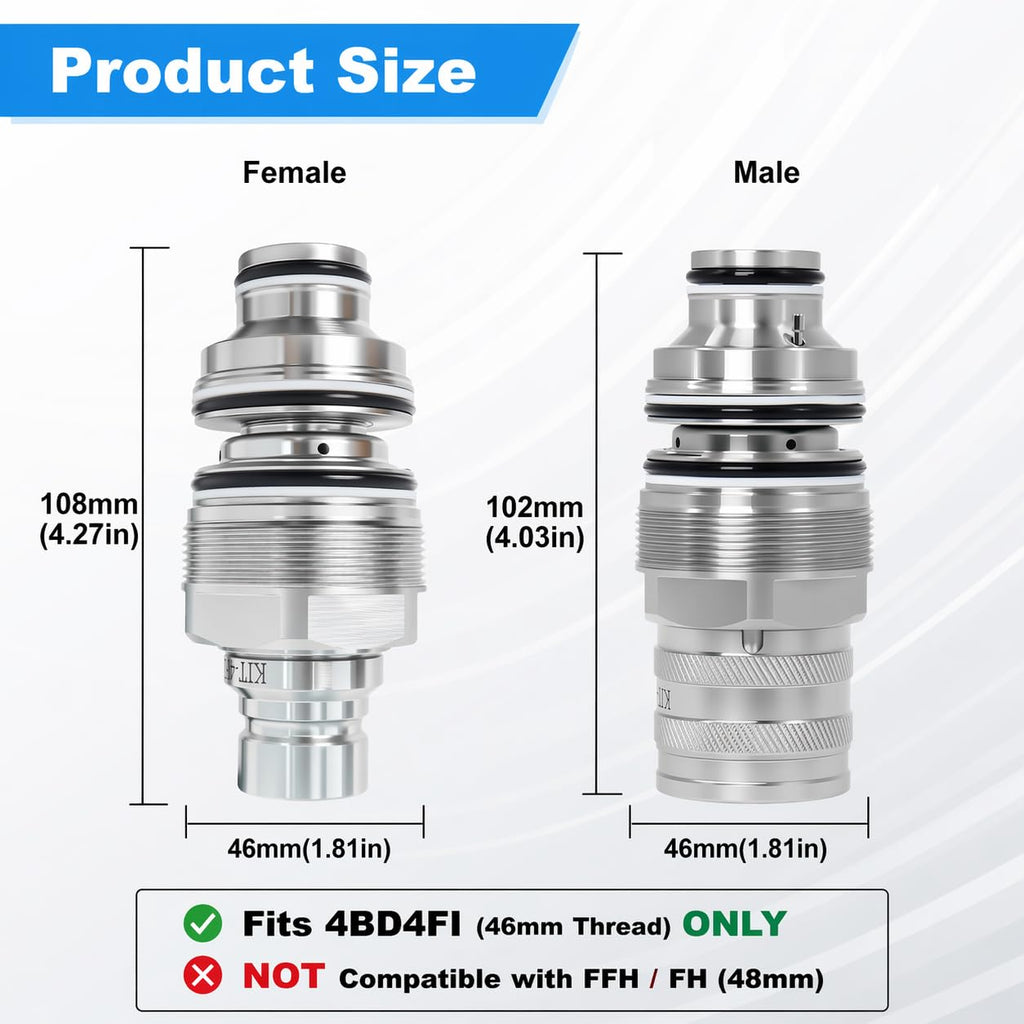 6679837 6680018 Hydraulic Coupler Set Compatible with Bobcat