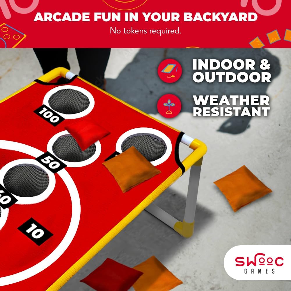 Games - Coney Island Toss - Arcade Style Cornhole Board Set w/Carrying Case & 15+ Games - Corn Hole Games for Adults