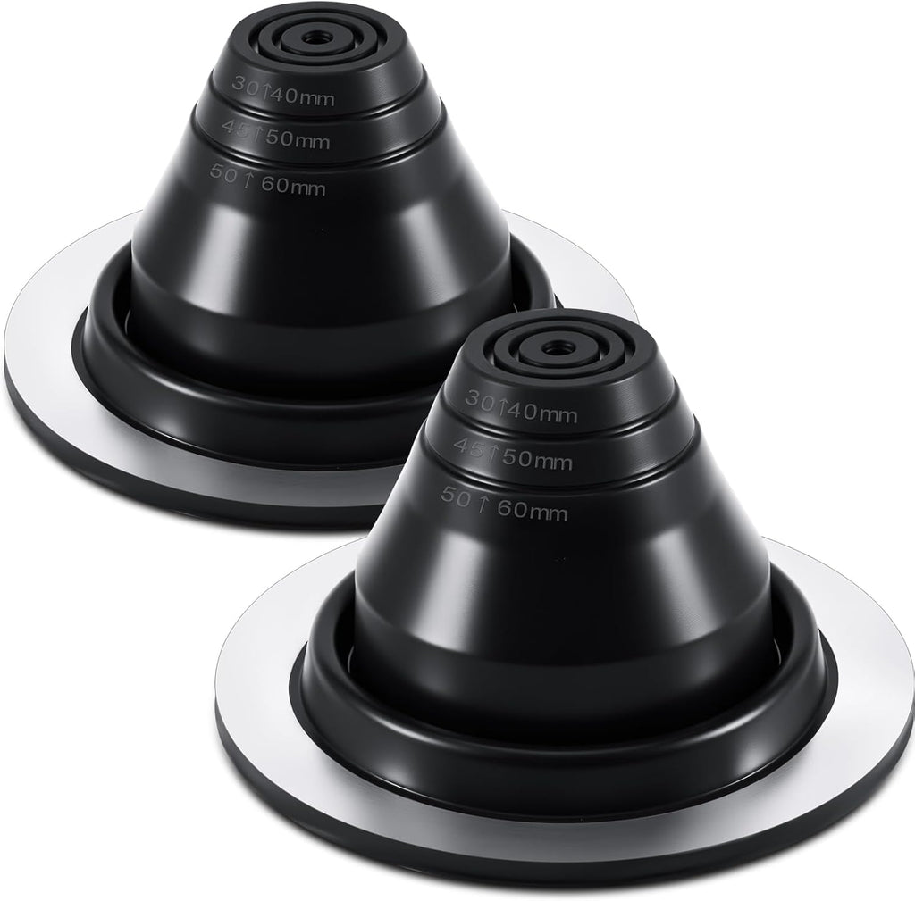 2 Pcs #1 Metal Roof Jack Pipe Flashing Boot,EPDM Flexible Vent Black