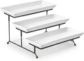 3 Tier Serving Trays, White Porcelain Serving Platters, 14 Inch