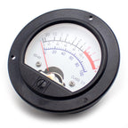 Round Black Analog Meter, Head Retro Dial VU Meter Level Meter Voltmeter with Yellow Backlight SD-65