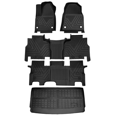 Floor Mats & Cargo Liner Custom for 2022-2025 Jeep Wagoneer 8 Seats (Not Grand Wagoneer/L/S) All Weather Protection