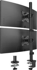 Vertical Dual Monitor Mount, Stacked Monitor Stand for 2 Monitors with Height Adjustment Computer Monitor Arm